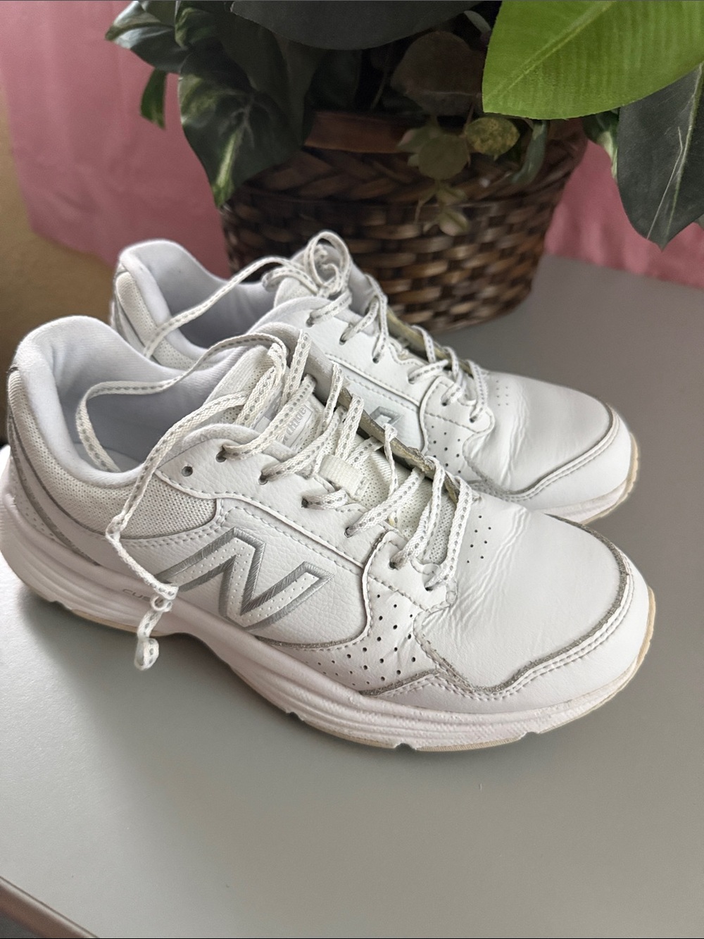 New Balance Women's White Athletic Walking Sneakers